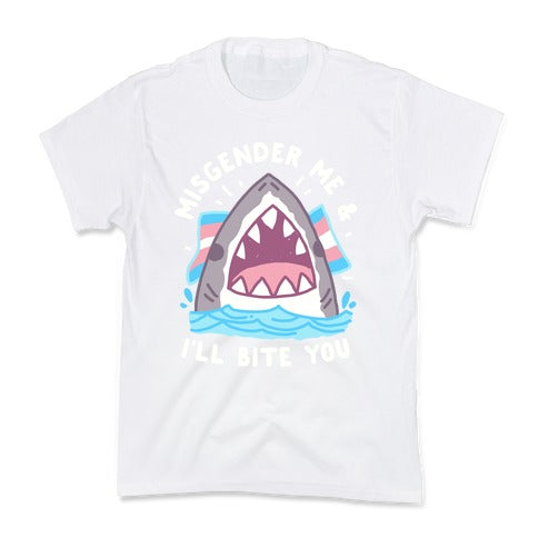 Misgender Me & I'll Bite You (Trans Flag) Kid's Tee